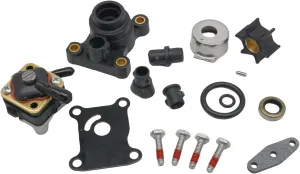 Boat Marine 0394711 Water Pump Impeller Kit with 397839 Fuel Pump for Johnson Evinrude 9.9 15 HP Outboard Motors Replace 18-3327 0391388