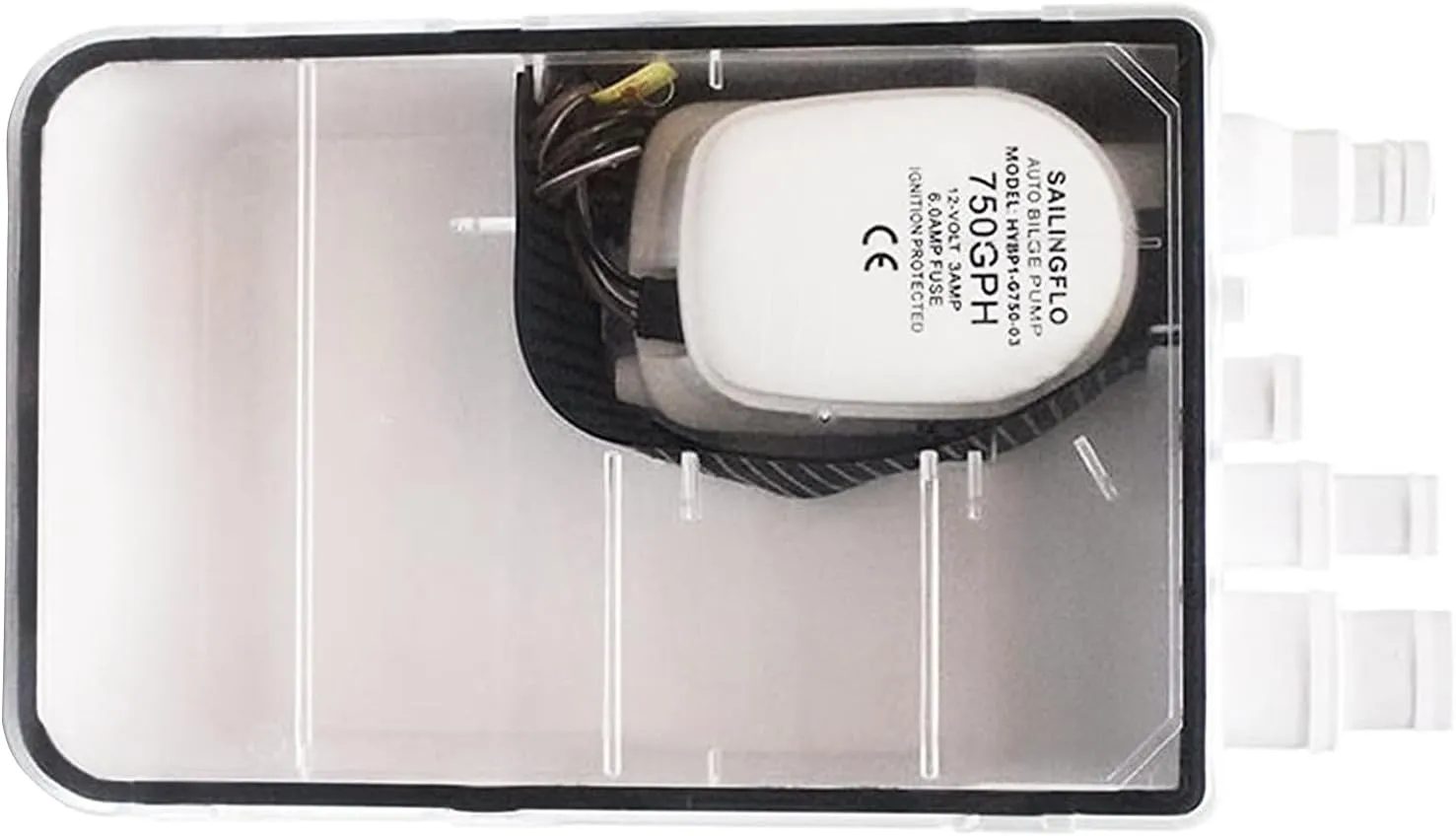 Boat Marine Shower Sump Pump Drain Kit System Shower Pump System 12 Volts 750 GPH Multi-port Shower Sump Pump Used For RV Yacht Marine (12V 0.75L)