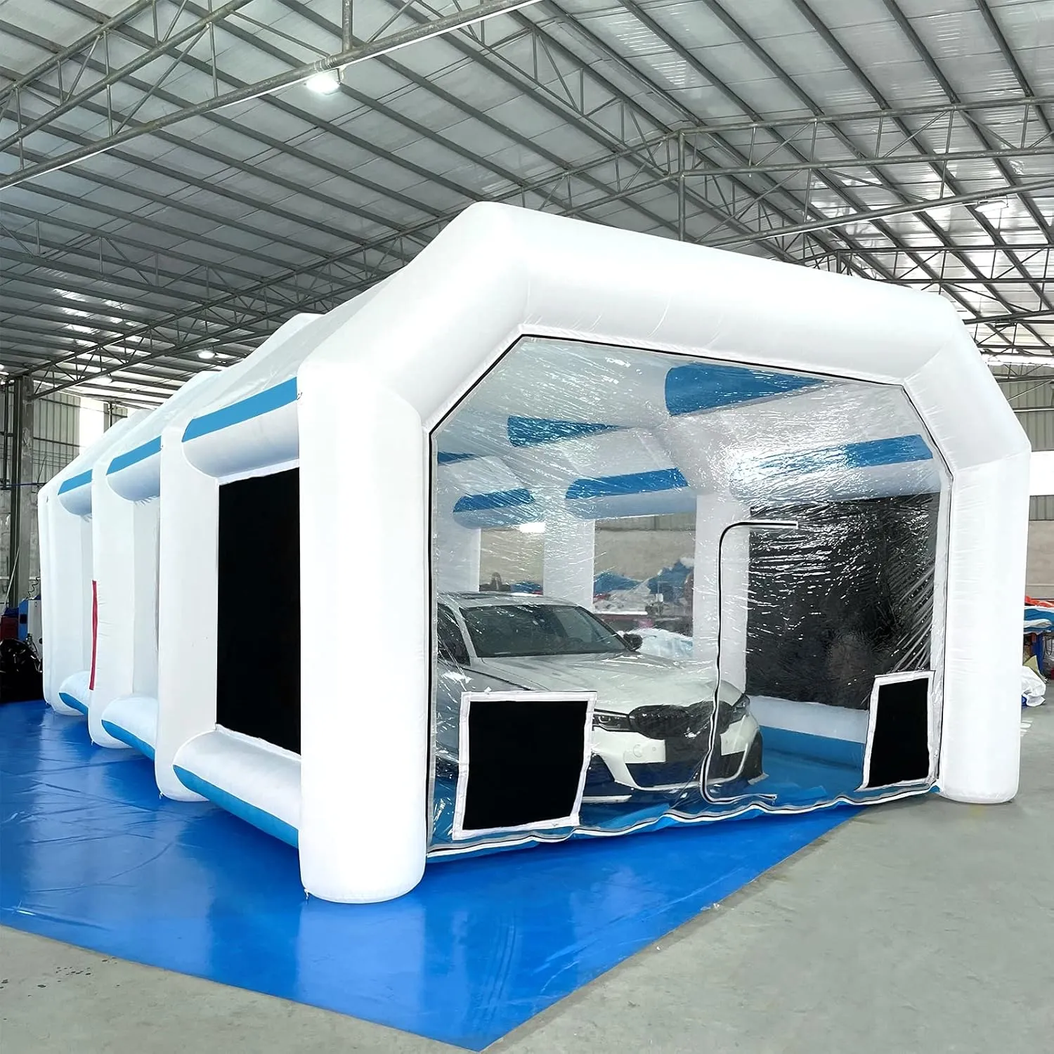 BONOOTH Inflatable Paint Booth 30x20x11.5Ft with 1100W 950W Blowers for Trucks and Other Big Items Painting, Portable Spray Paint Booth with High Efficient Air Exchange System