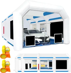 BONOOTH Inflatable Paint Booth 30x20x11.5Ft with 1100W 950W Blowers for Trucks and Other Big Items Painting, Portable Spray Paint Booth with High Efficient Air Exchange System