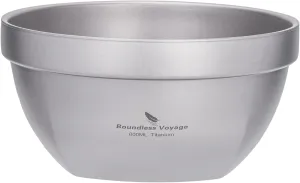 Boundless Voyage Titanium Double Walled Oatmeal Rice Soup Yogurt Bowl - Ultralight Portable Tableware for Outdoor Camping (800ml)