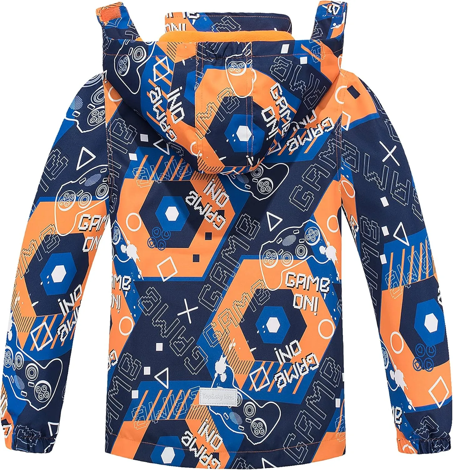 Boys Girls Rain Jacket for Kids Waterproof Coat Lightweight Hooded Fleece Lined Raincoats Windbreakers