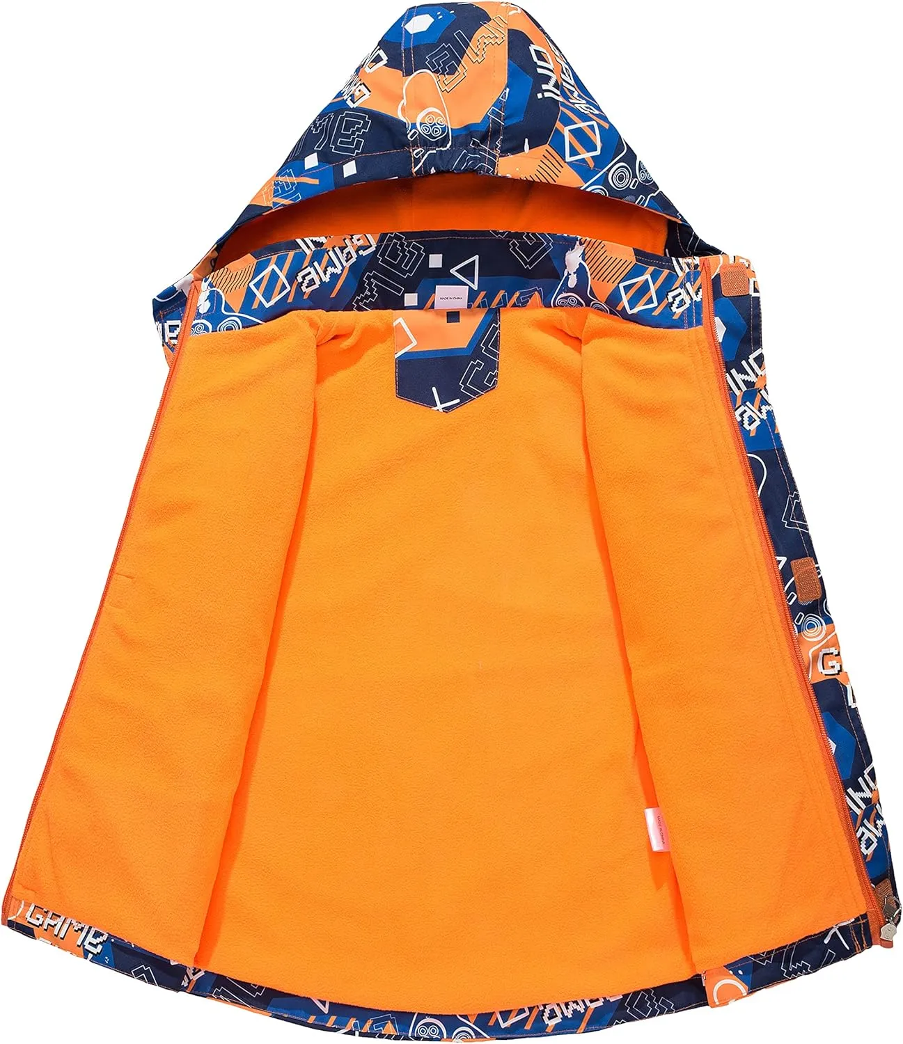 Boys Girls Rain Jacket for Kids Waterproof Coat Lightweight Hooded Fleece Lined Raincoats Windbreakers