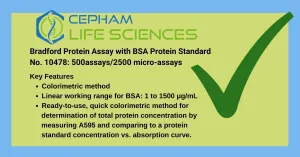 Bradford Protein Assay w/BSA Protein Standard, 500 Assays, 10478- by Cepham Life Sciences