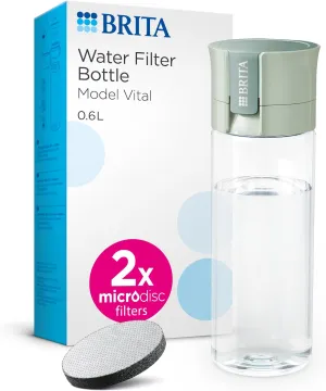 BRITA Water Filter Bottle 600ml, incl. 2x MicroDisc Filters, condition new, open, scruffy box (Ref TT342)