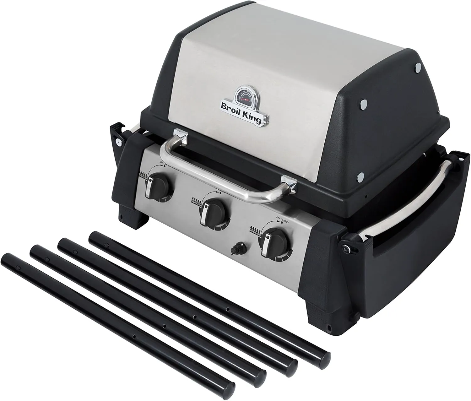 Broil King Porta-Chef 320 Portable Propane Gas Grill - Tabletop 3-Burner BBQ