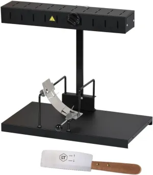 BRON COUCKE - Commercial Raclette Cheese Melter "Alpage" Black - Traditional French Raclette for Half Wheel - Commercial and Home Use - Adjustable Heating Rod - 110V - Made in France