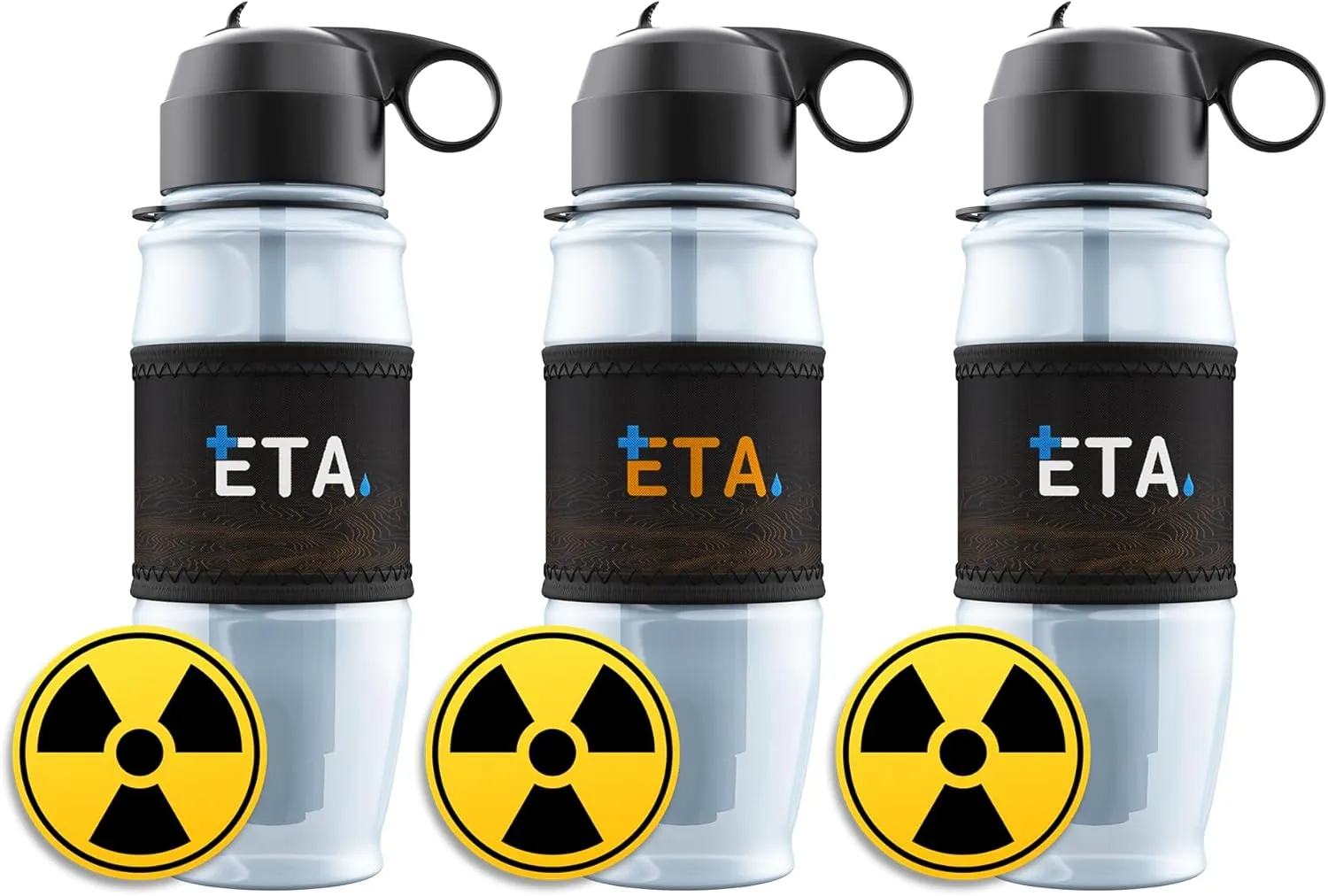 Bundle Deal | ETA Alkaline Water Filter Bottle | Removes up to 99.99% of Harmful contaminants, 9.5pH | Protects The Nutrient & Mineral Value from Filtration | Made in USA (Extreme - 2 White   Orange)