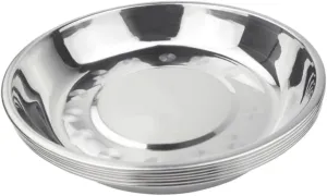 Cabilock 7pcs Stainless Steel Camping Food Plate Snack Dish for Bbq Outdoor Gatherings and Picnics Design Easy to Clean