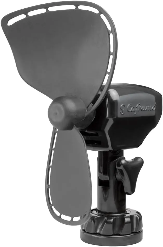 Caframo SEEKR by Caframo Ultimate Fan. Grill-Less and Whisper Quiet. Shock-Absorbing FingerSafe Blade Design. 2 Speed. Made in Canada. Ultimate 747 Black 24V