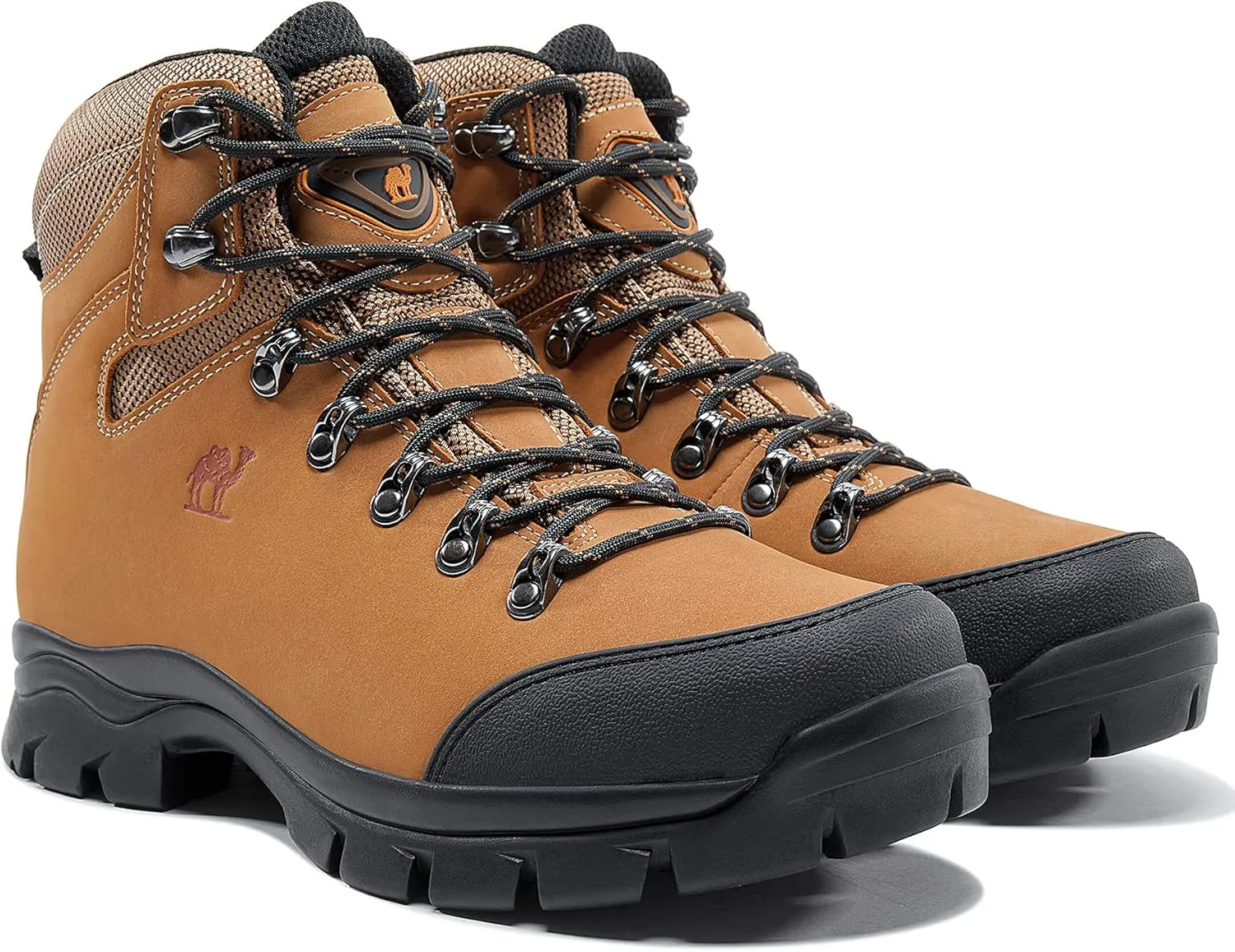 CAMEL CROWN Mens Hiking Boots Outdoor Trekking Backpacking Boot Mid Hiker Boot for Men Genuine Leather