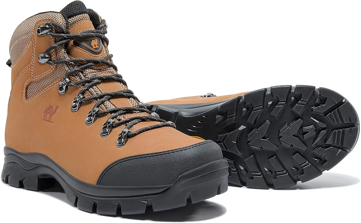 CAMEL CROWN Mens Hiking Boots Outdoor Trekking Backpacking Boot Mid Hiker Boot for Men Genuine Leather