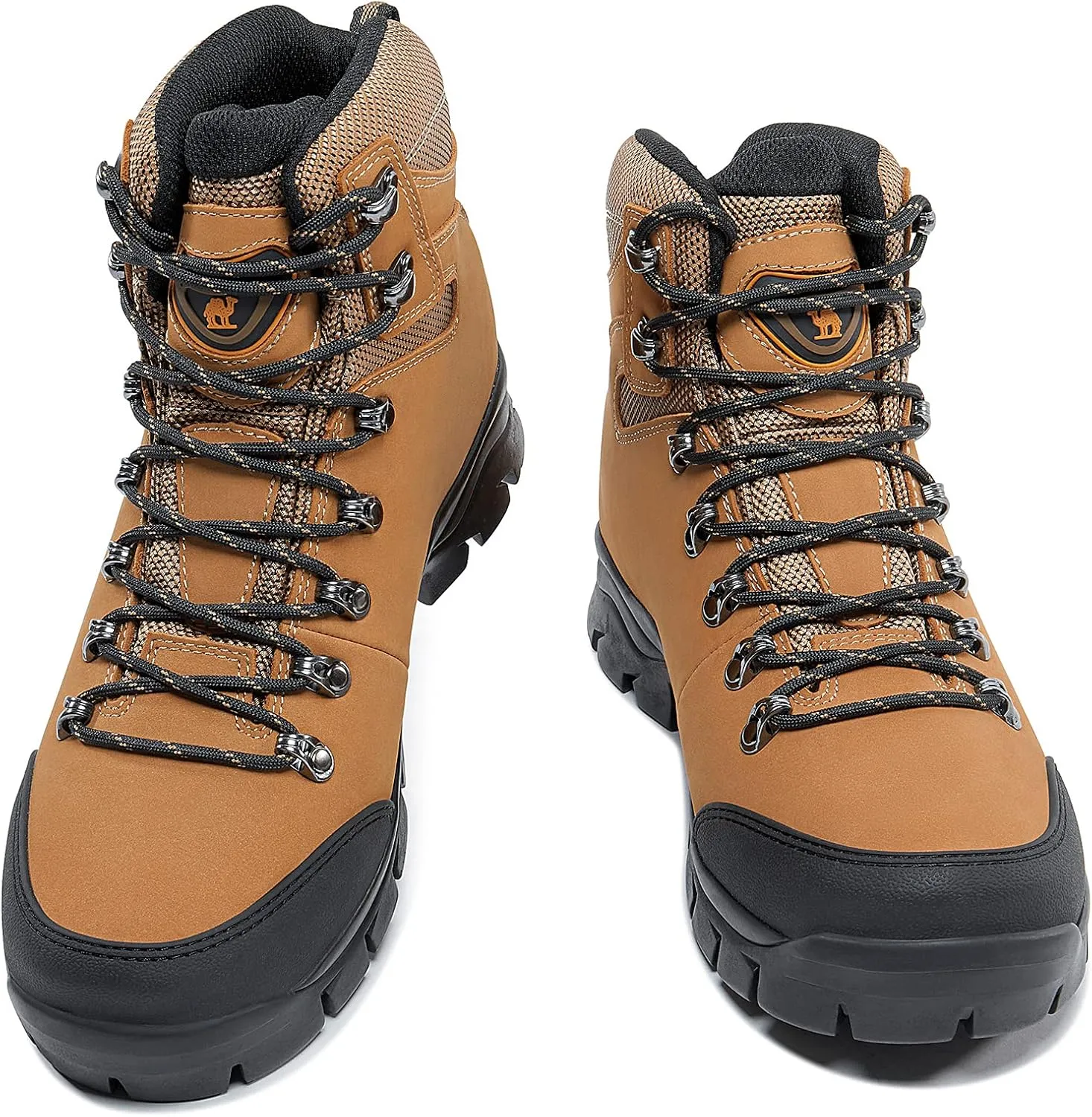 CAMEL CROWN Mens Hiking Boots Outdoor Trekking Backpacking Boot Mid Hiker Boot for Men Genuine Leather