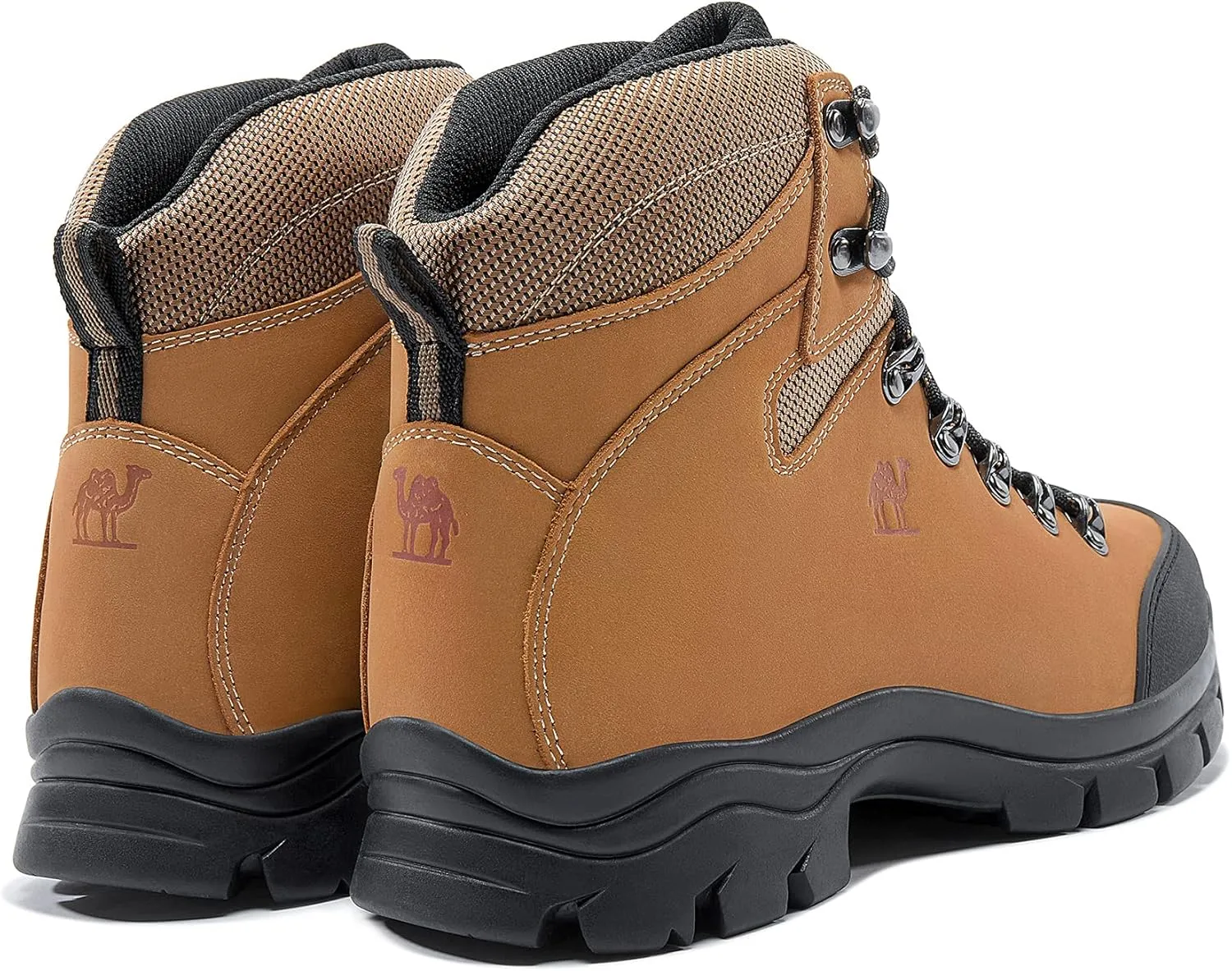 CAMEL CROWN Mens Hiking Boots Outdoor Trekking Backpacking Boot Mid Hiker Boot for Men Genuine Leather