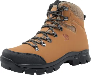 CAMEL CROWN Mens Hiking Boots Outdoor Trekking Backpacking Boot Mid Hiker Boot for Men Genuine Leather