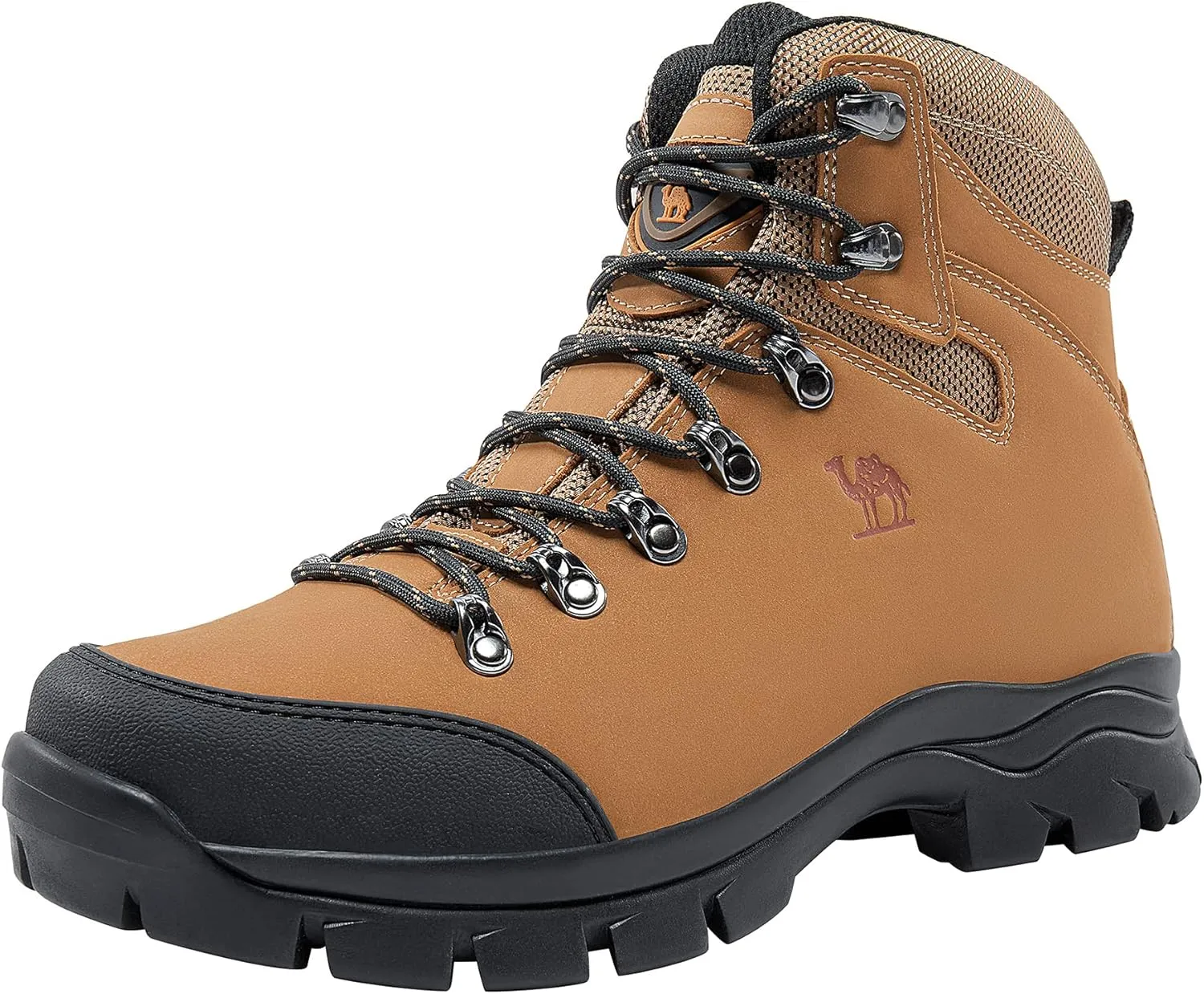 CAMEL CROWN Mens Hiking Boots Outdoor Trekking Backpacking Boot Mid Hiker Boot for Men Genuine Leather