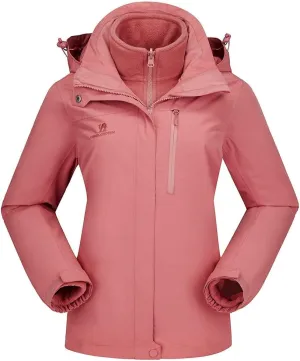 CAMEL CROWN Women's Waterproof Ski Jacket 3 in 1 Winter Coat Windbreaker Snowboard Jackets for Rain Snow Outdoor Hiking