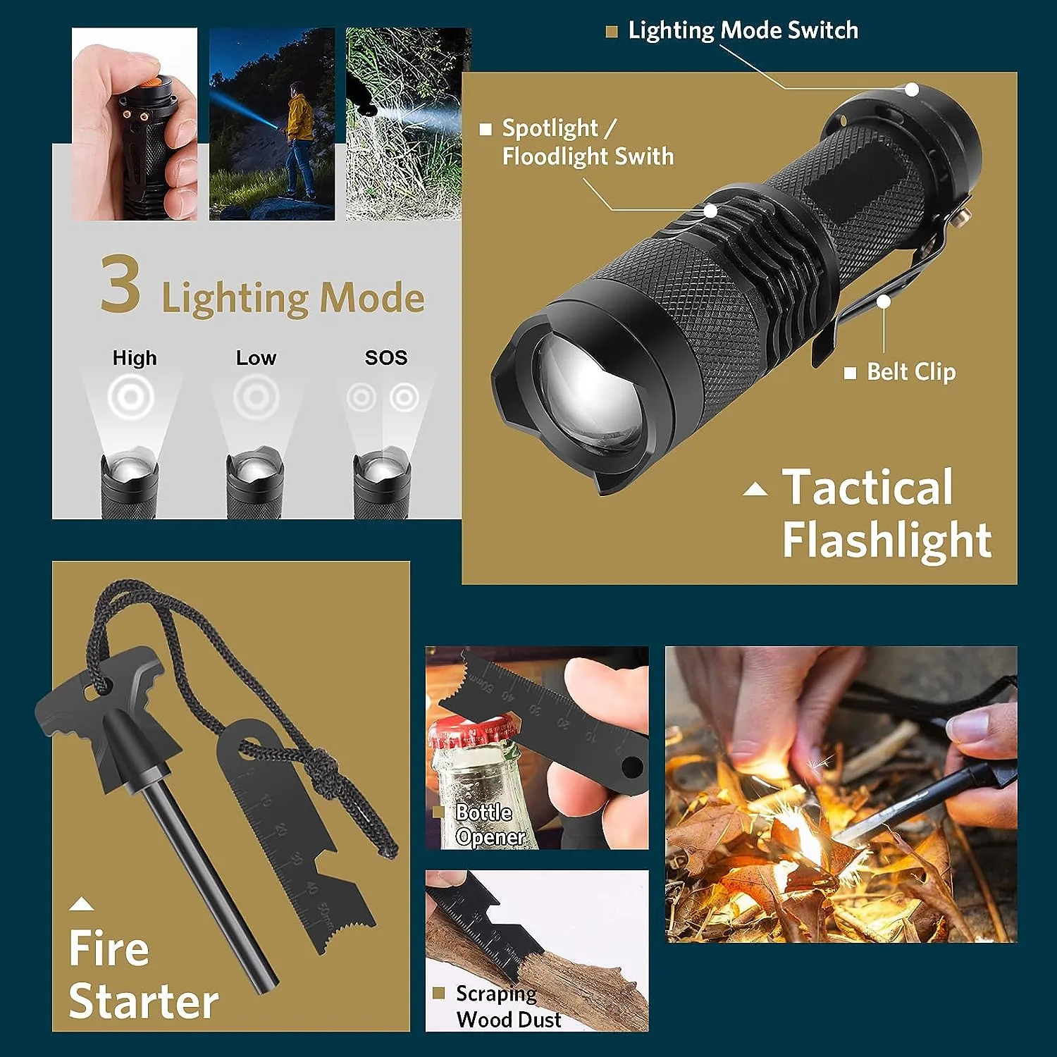 Camping and Hiking Essentials Pack 13-in-1