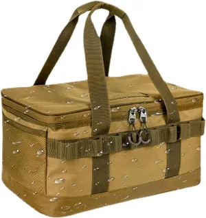 Camping Organizer Bag, 20L Utility Carry Bag with Handle | Camping Bag for Storage, Camping and Travel, Trunk Bag for Overnight Camping, Outdoor Bag, khaki, Siehe Beschreibung