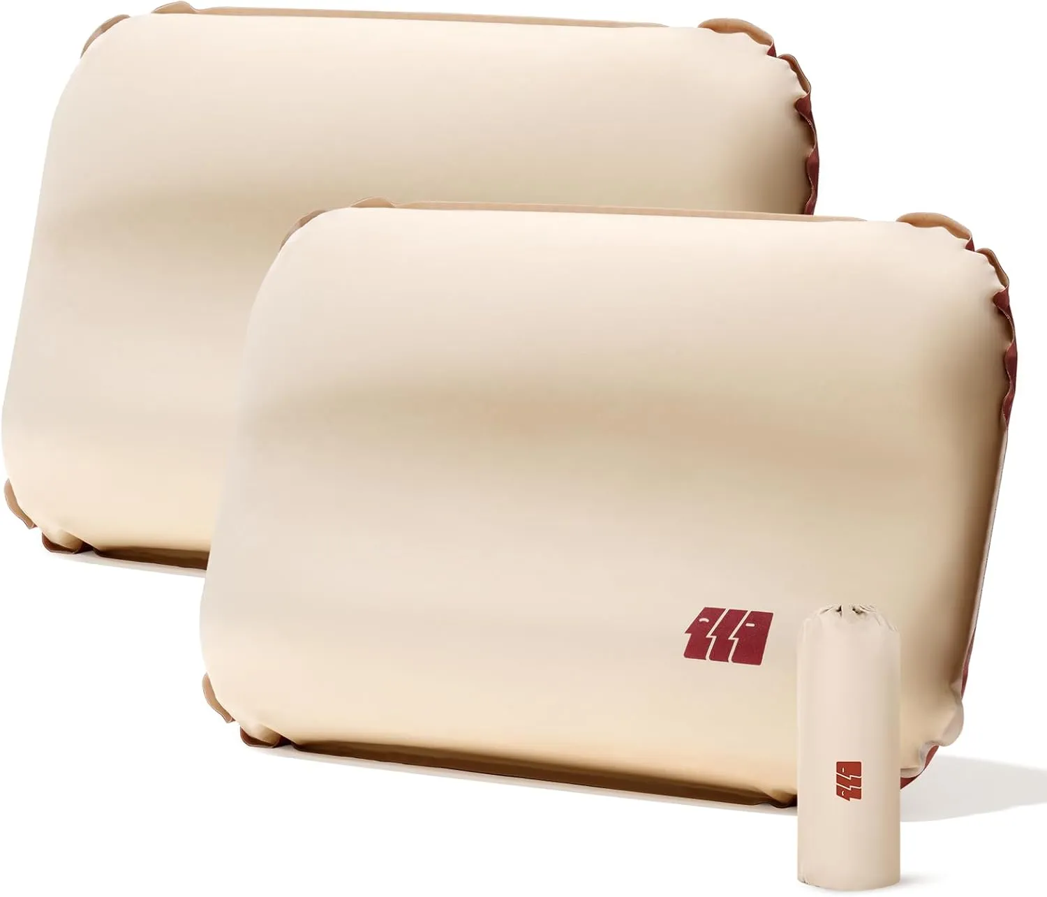 Camping Pillow with Memory Foam, Self-Inflating Portable Ultralight Inflatable Pillow for Neck Lumbar Support - Upgrade Backpacking Pillow - Travel Air Pillows for Hiking/Backpacking(L-2 pack)