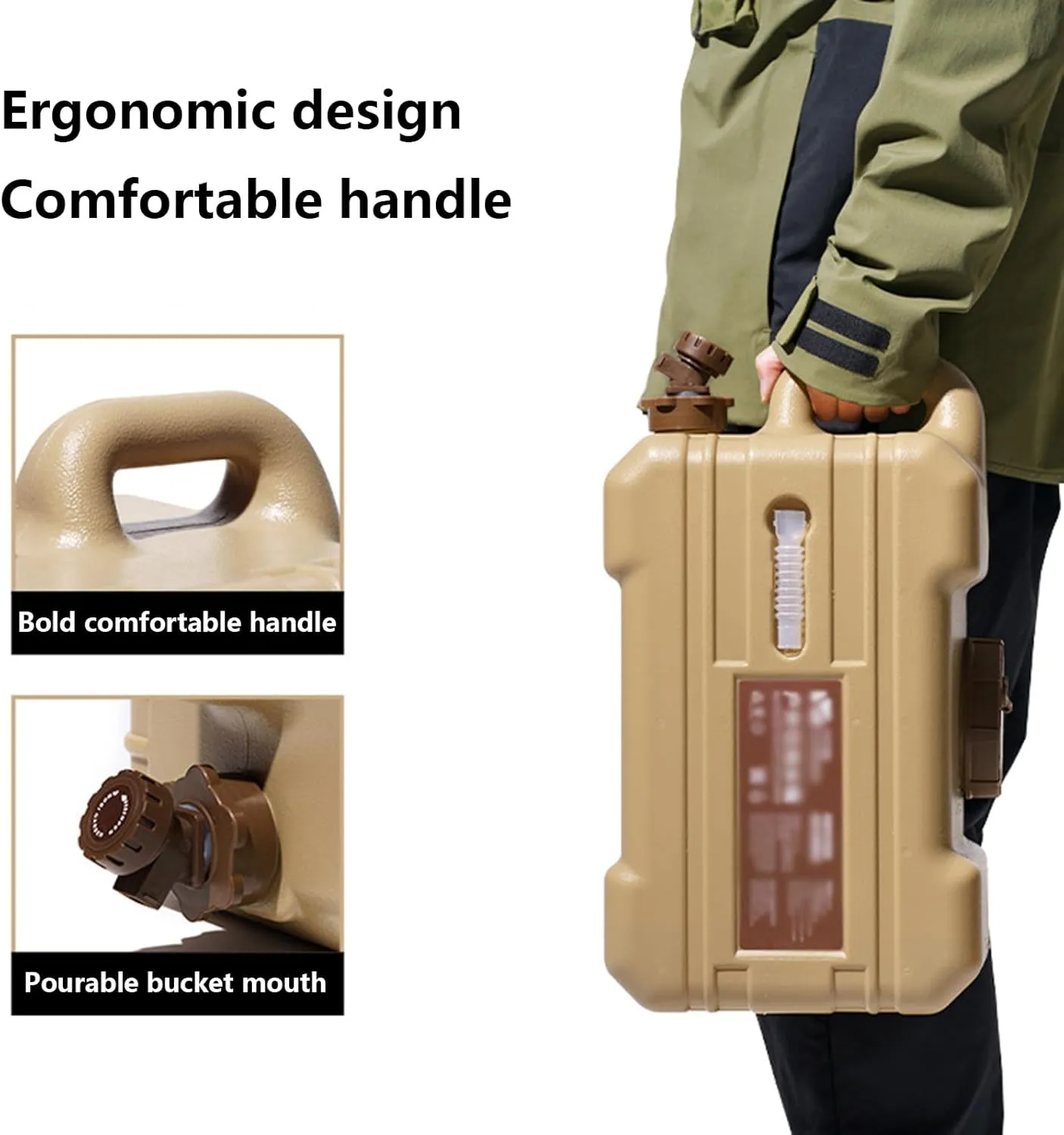 Camping Water Containers with Tap Portable Food Grade PE Water Tank with Pipe and Replacement Cover Bpa Free Water Jug with Spigot Portable Emergency Water Storage for Vehicle Car Hiking