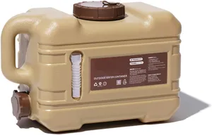 Camping Water Containers with Tap Portable Food Grade PE Water Tank with Pipe and Replacement Cover Bpa Free Water Jug with Spigot Portable Emergency Water Storage for Vehicle Car Hiking