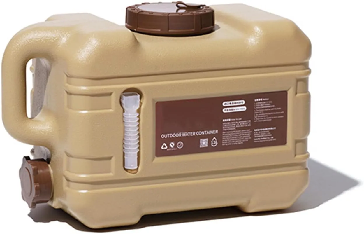 Camping Water Containers with Tap Portable Food Grade PE Water Tank with Pipe and Replacement Cover Bpa Free Water Jug with Spigot Portable Emergency Water Storage for Vehicle Car Hiking