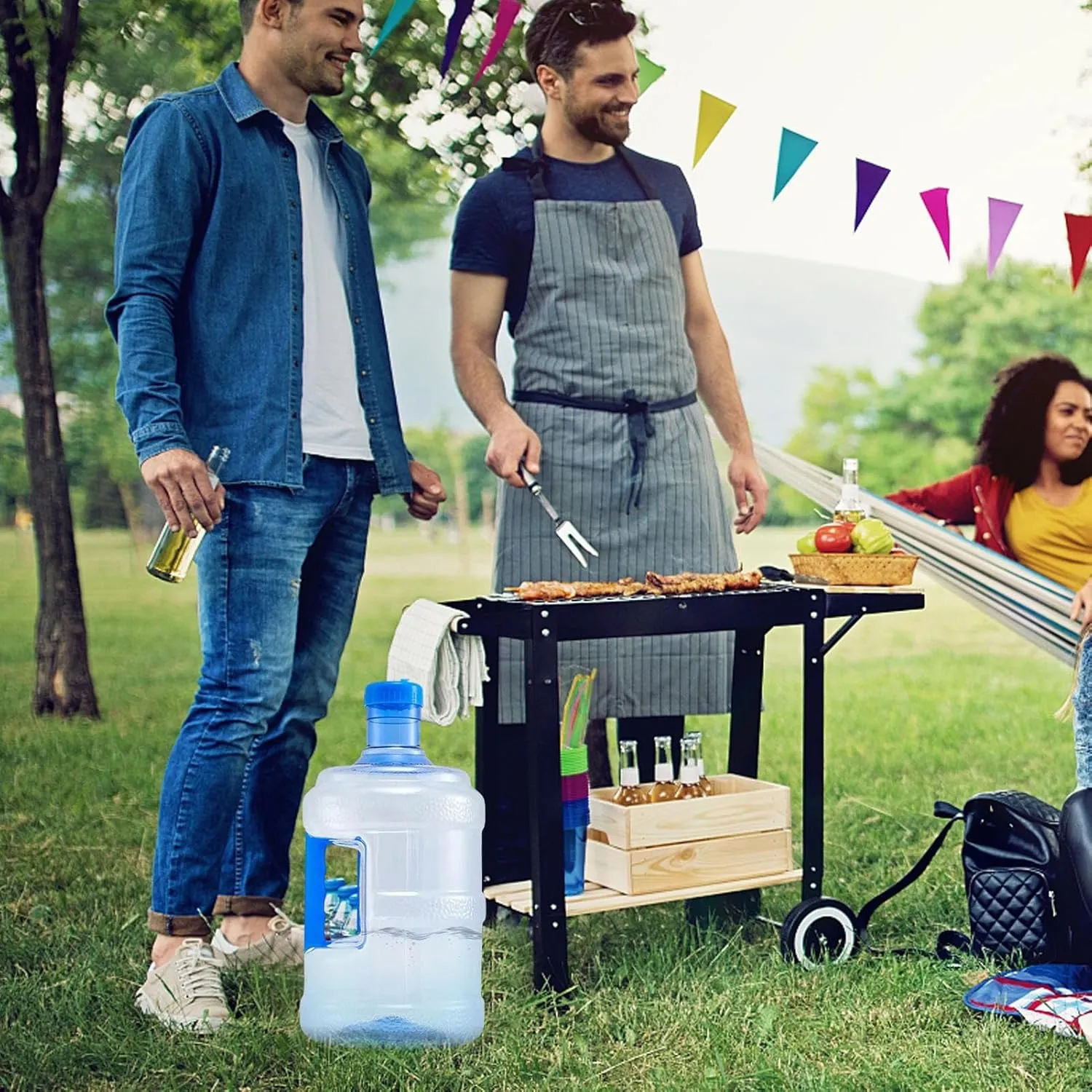 Camping Water Jug - 5.3 Gallon collapsle Water Container, bparee Portable Water Tank | Leak-Proof Water Storage with Spigot, Foldable Water Carrier for Hiking, emergecy Water Supply, Outdoor Wate