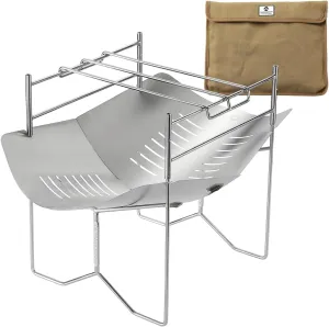 CAMPINGMOON Solo Grill A4 Type Stainless Steel Campfire Stand SOLO-A4