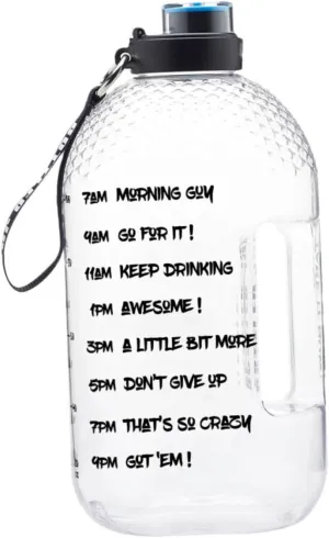 Capacity Outdoor Water Bottle with Inspirational Text Portable Kettle for Gym Sports to Carry Transparent Design for Hydration Needs