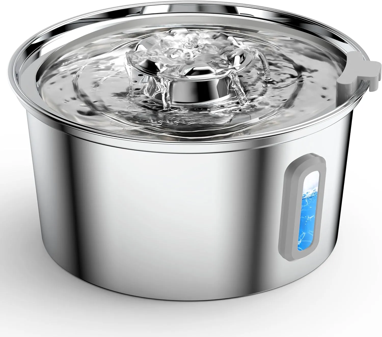 Cat Water Fountain,3.2L/108oz Cat Fountain with Water Level Window,Stainless Steel Pet Water Drinking Fountain for Cats Inside,Quiet Pump for Dogs and Cats(with Water Level Window)