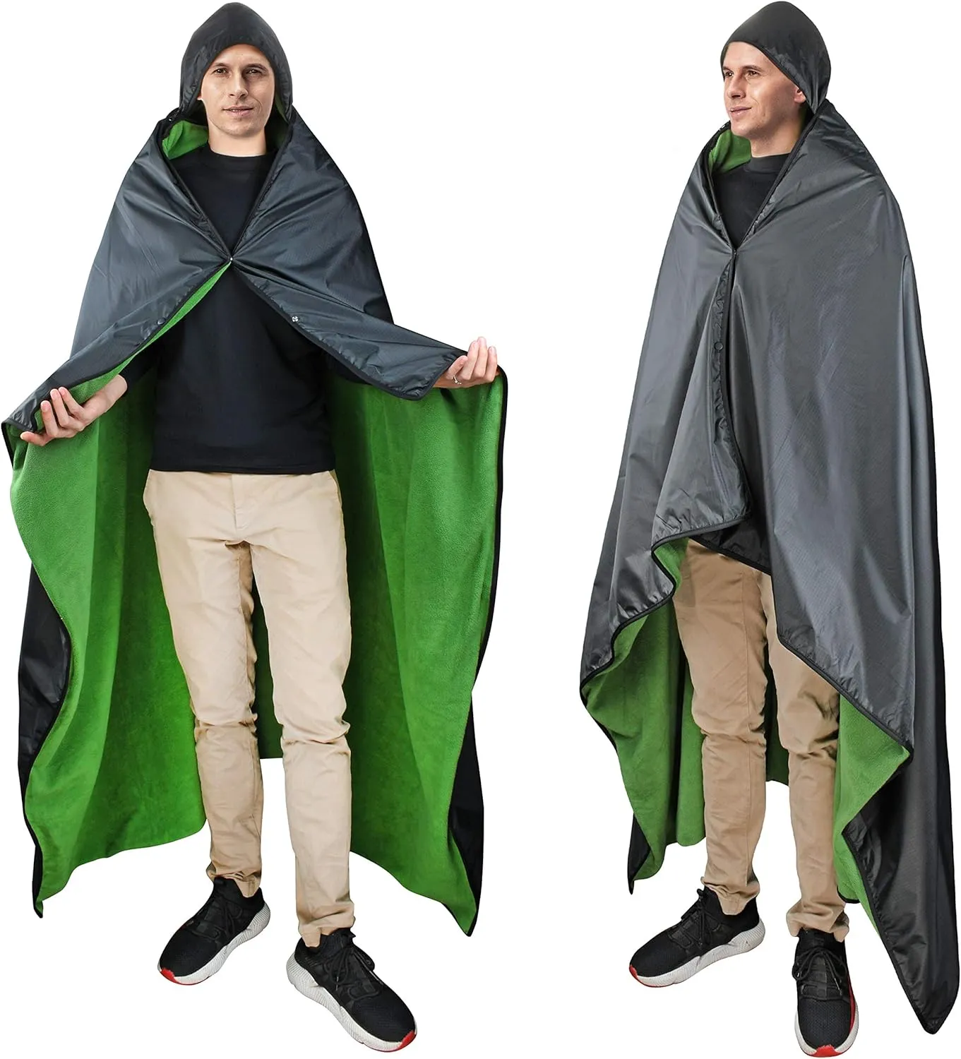 Catalonia Waterproof Stadium Blanket, Windproof Wearable Poncho for Football Sideline & Sports Events for Fans, Portable, Durable Outdoor Blanket for Camping & Tailgating