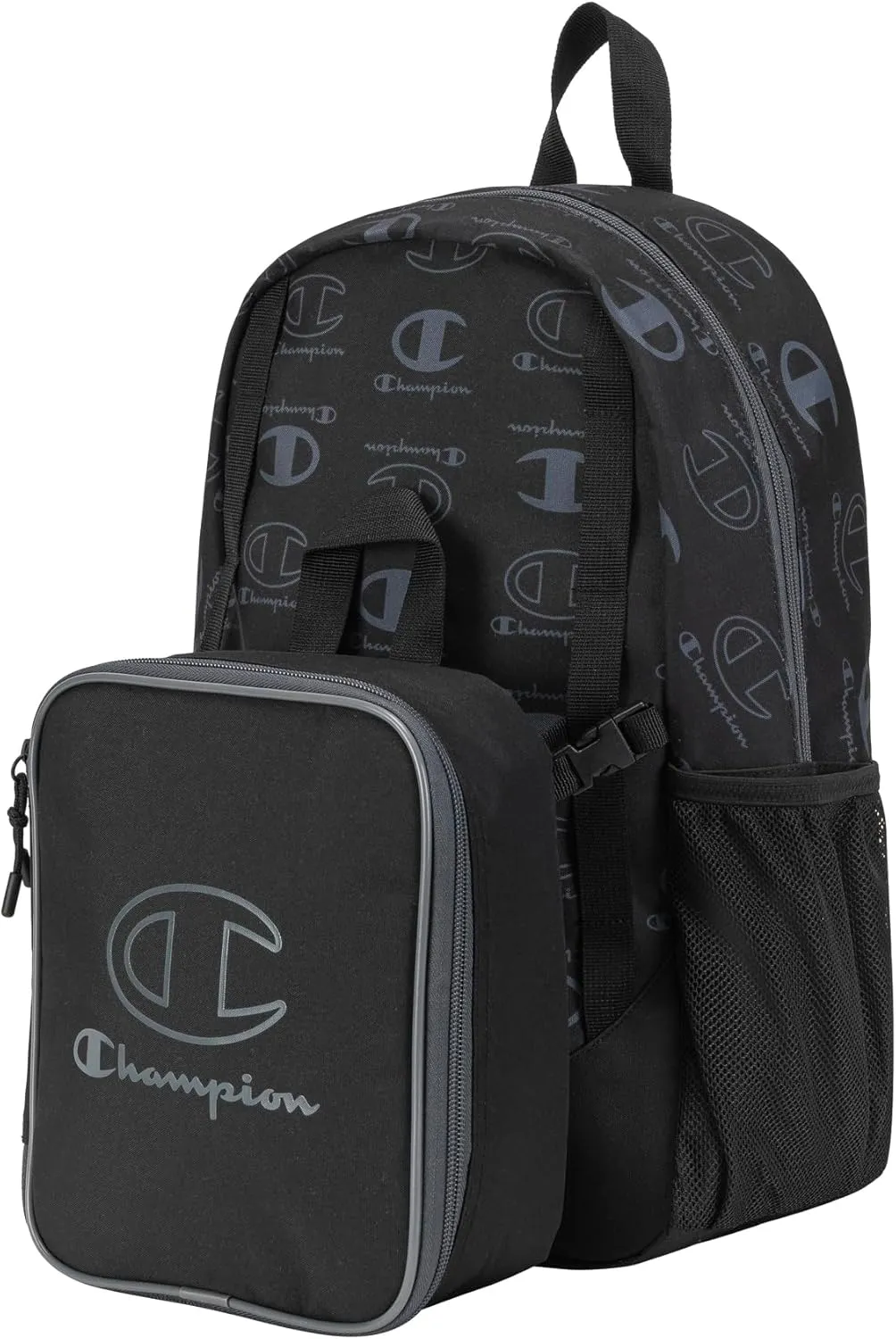 Champion Mode Lunch Kit & Backpack Combo, Black/Grey, One Size