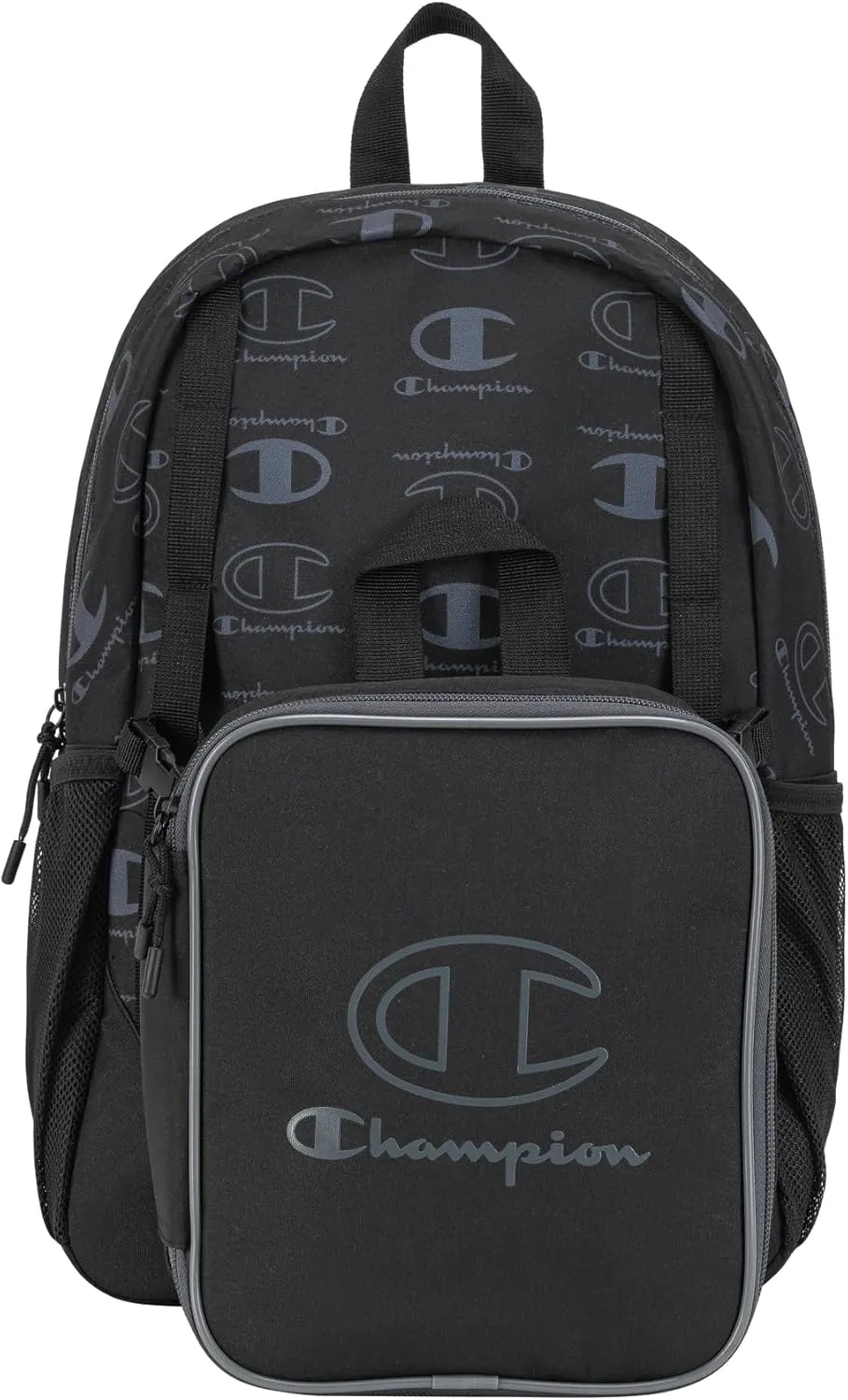 Champion Mode Lunch Kit & Backpack Combo, Black/Grey, One Size