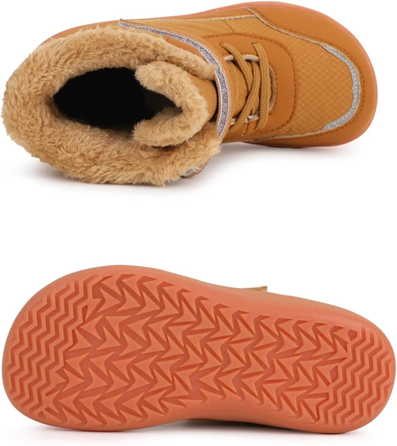 Childrens Lightweight Fuzzy Lined Booties Kids Girls Boys 𝐖aterproof Slip On Short Boots Winter Warm Outdoor Flat Shoes