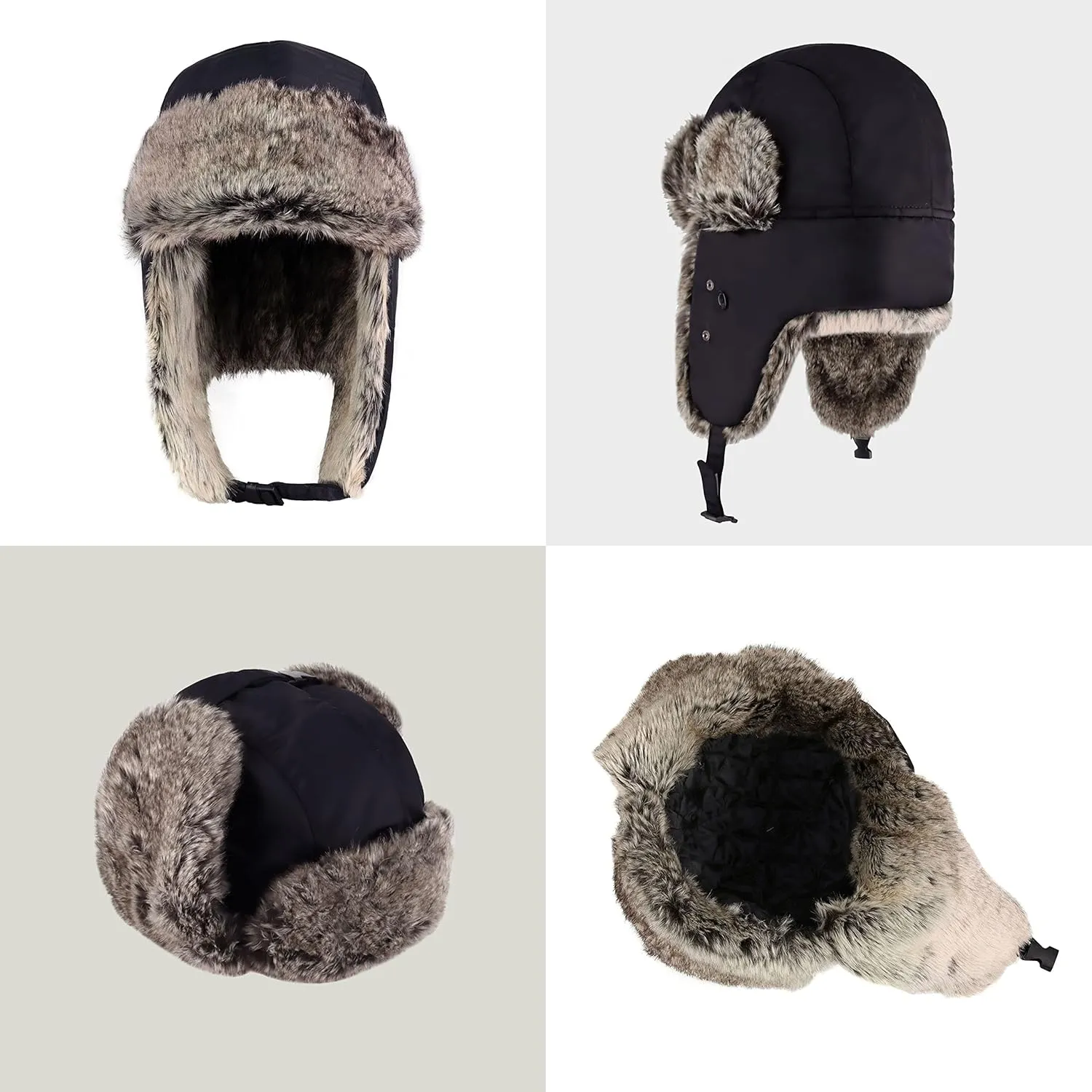 CHOK.LIDS Waterproof Winter Trappers Unisex Premium Strength Ushanka Ear Flap Chin Strap Cold Weather Outdoor
