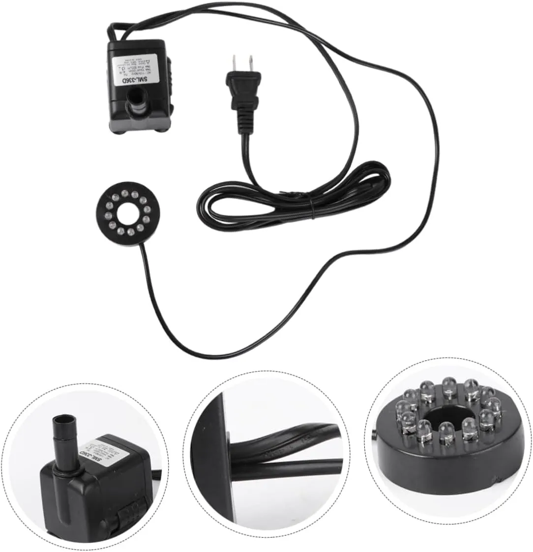 Ciieeo Decoration Pump Light Submersible Water Pump for Hydroponic Systems Us Plug