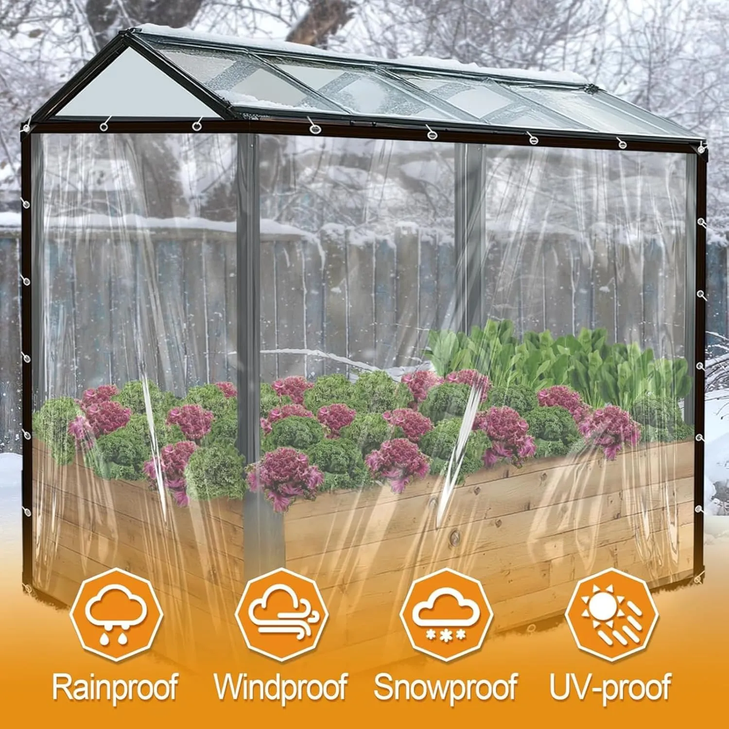 Clear tarp, tarp Waterproof, Outdoor tarps, for Outdoor Garden Cover, Covering Chicken coop, Porch, Tent, Camping Plant (6.6 X 8.2 FT)