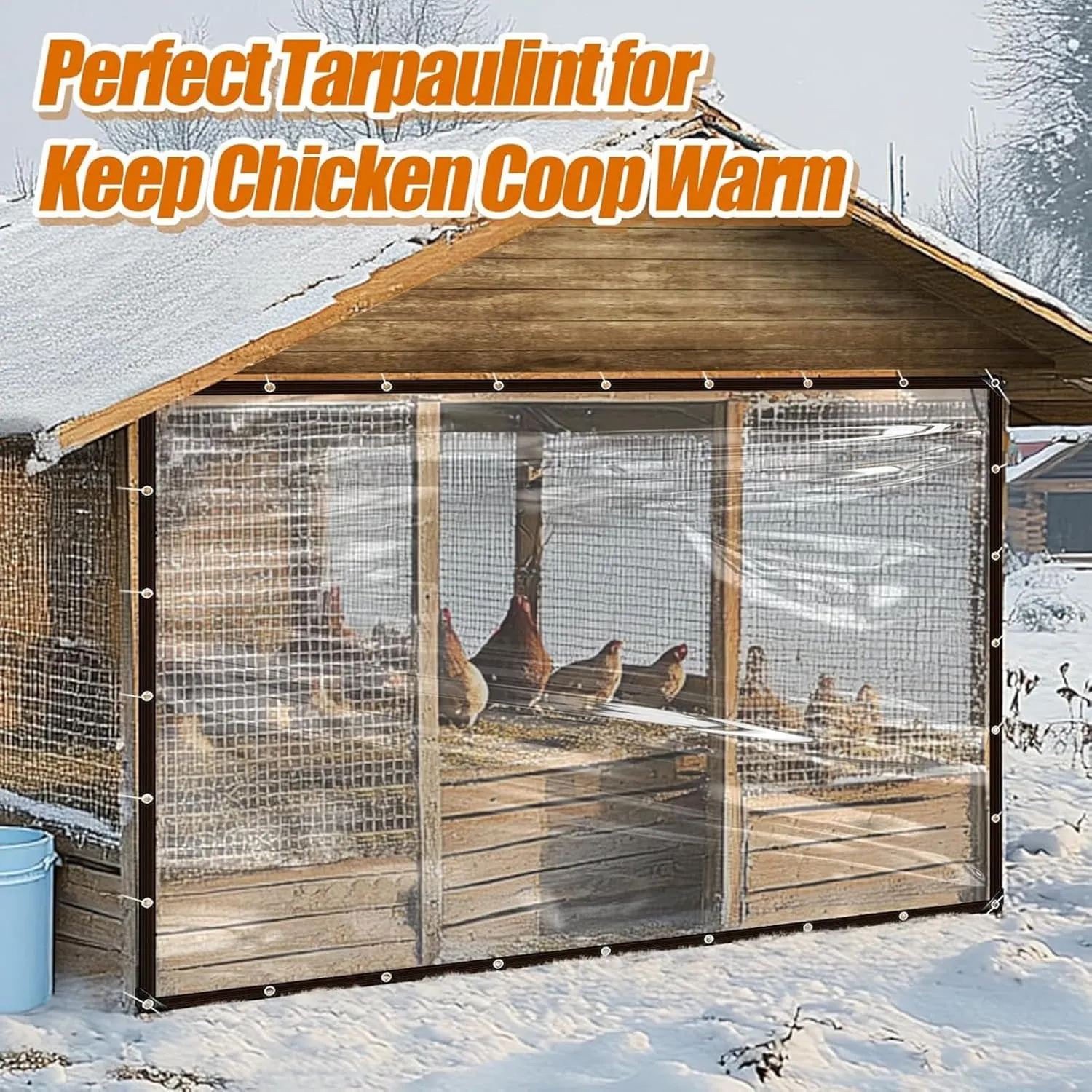 Clear tarp, tarp Waterproof, Outdoor tarps, for Outdoor Garden Cover, Covering Chicken coop, Porch, Tent, Camping Plant (6.6 X 8.2 FT)