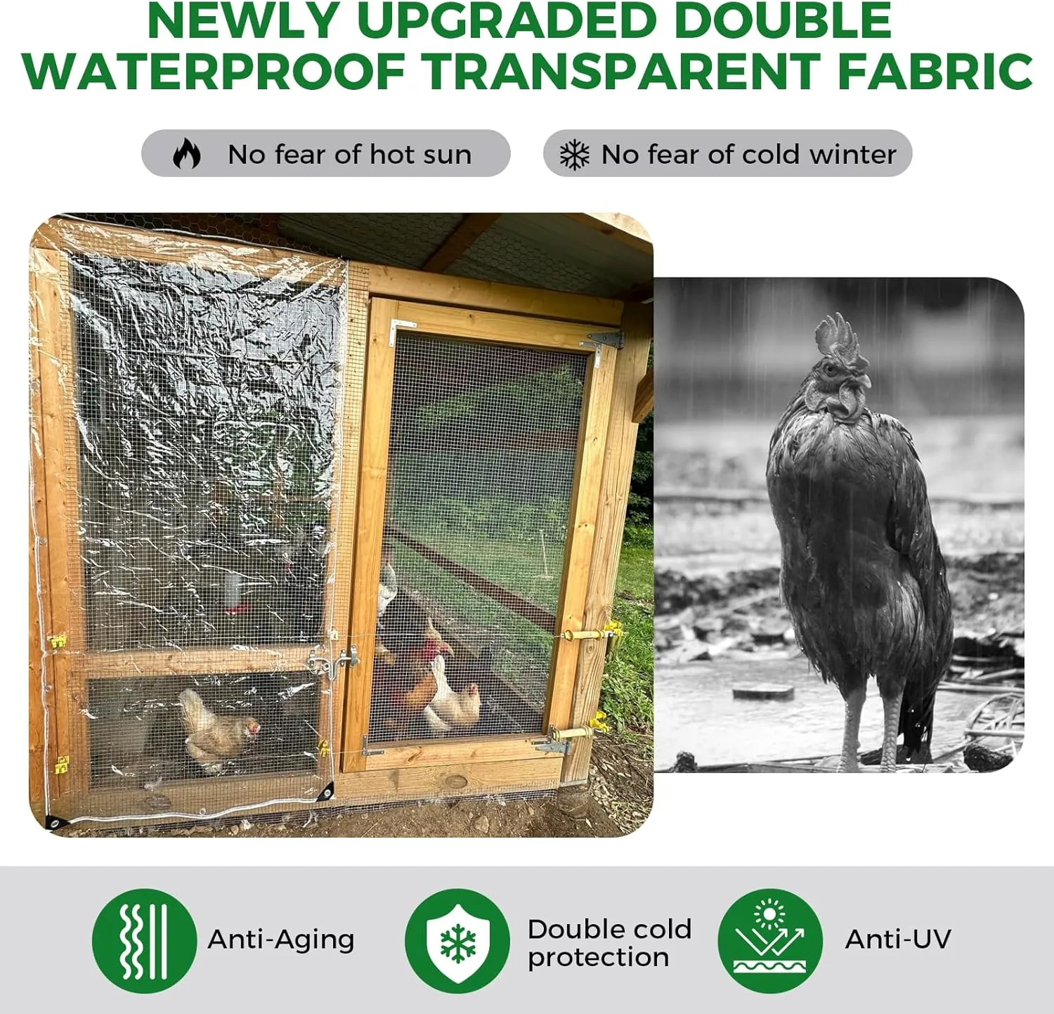 Clear Tarp,8x8ft Clear Tarps with Grommets,14Mil Thickened Transparent Tear Resistant PVC Vinyl Tarpaulin Enclosure with Reinforced Edges,Clear Tarps Heavy Duty Waterproof for Patio,Porch and Outdoor