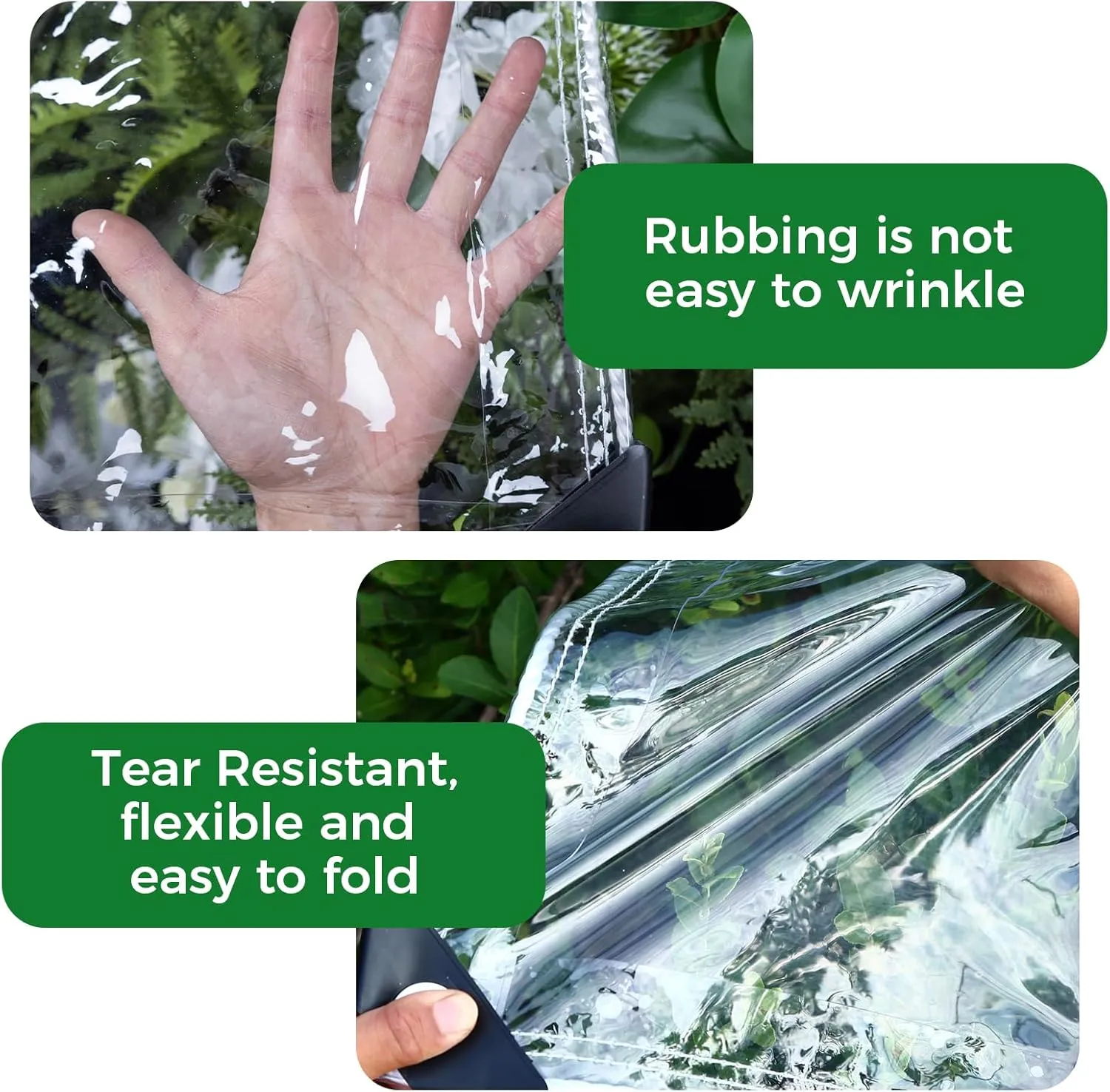 Clear Tarp,8x8ft Clear Tarps with Grommets,14Mil Thickened Transparent Tear Resistant PVC Vinyl Tarpaulin Enclosure with Reinforced Edges,Clear Tarps Heavy Duty Waterproof for Patio,Porch and Outdoor