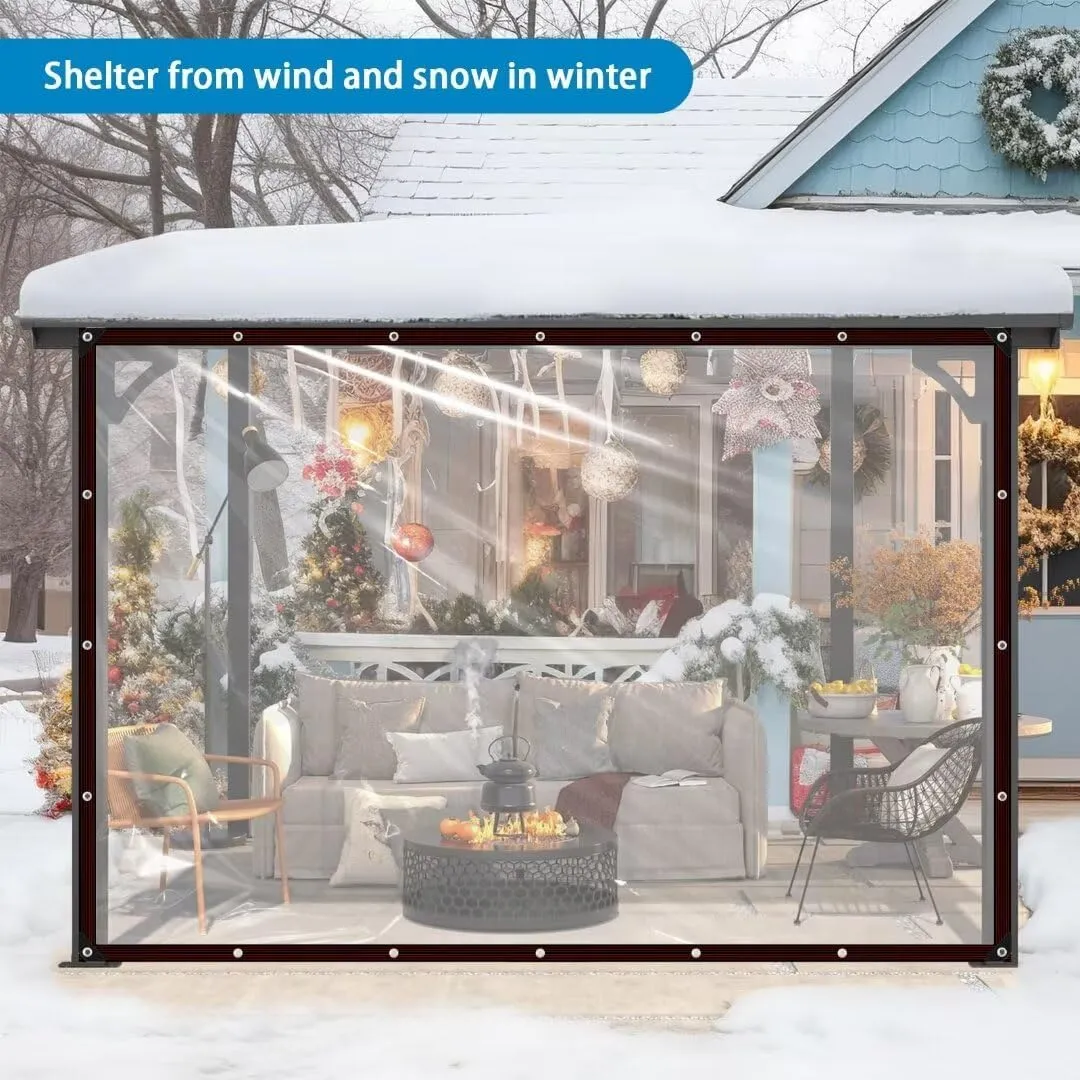 Clear Tarps with Grommets 6x6ft,Heavy Duty Waterproof Tarp Cover,Transparent PVC Vinyl Tarpaulin for Outdoor,Plant,Garden,Chicken Coop,Patio