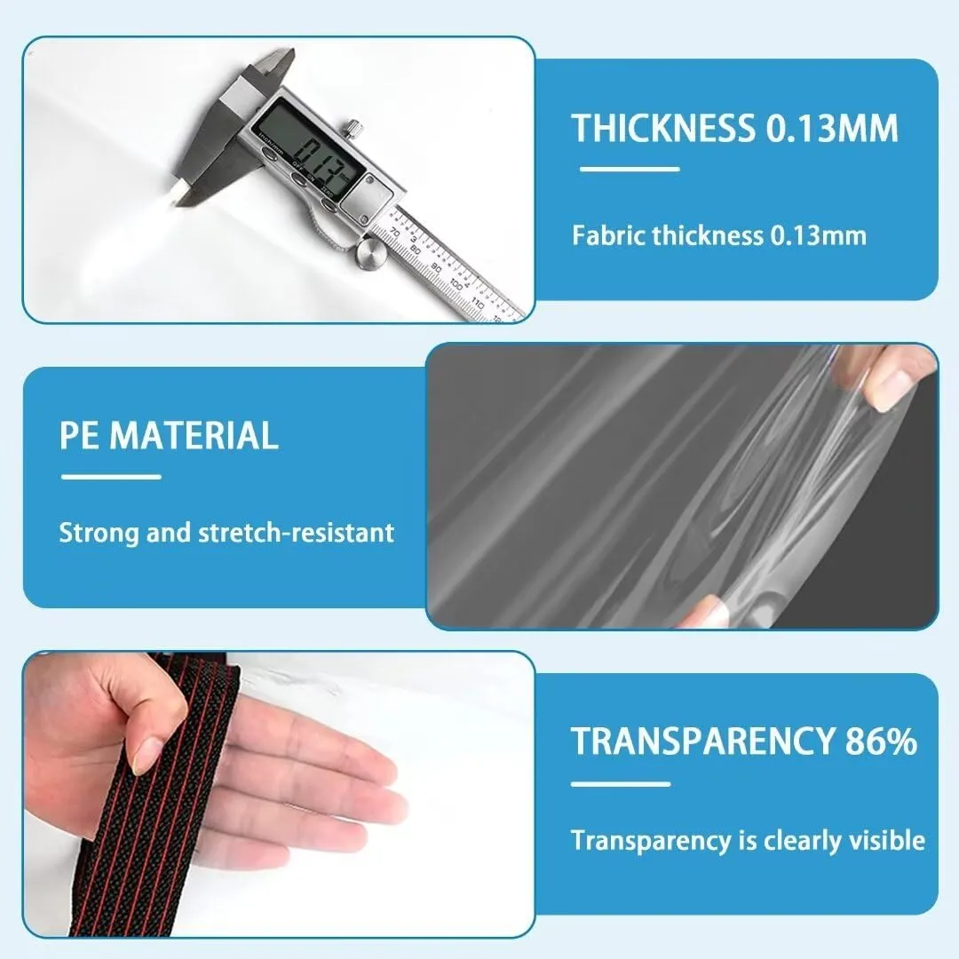 Clear Tarps with Grommets 6x6ft,Heavy Duty Waterproof Tarp Cover,Transparent PVC Vinyl Tarpaulin for Outdoor,Plant,Garden,Chicken Coop,Patio