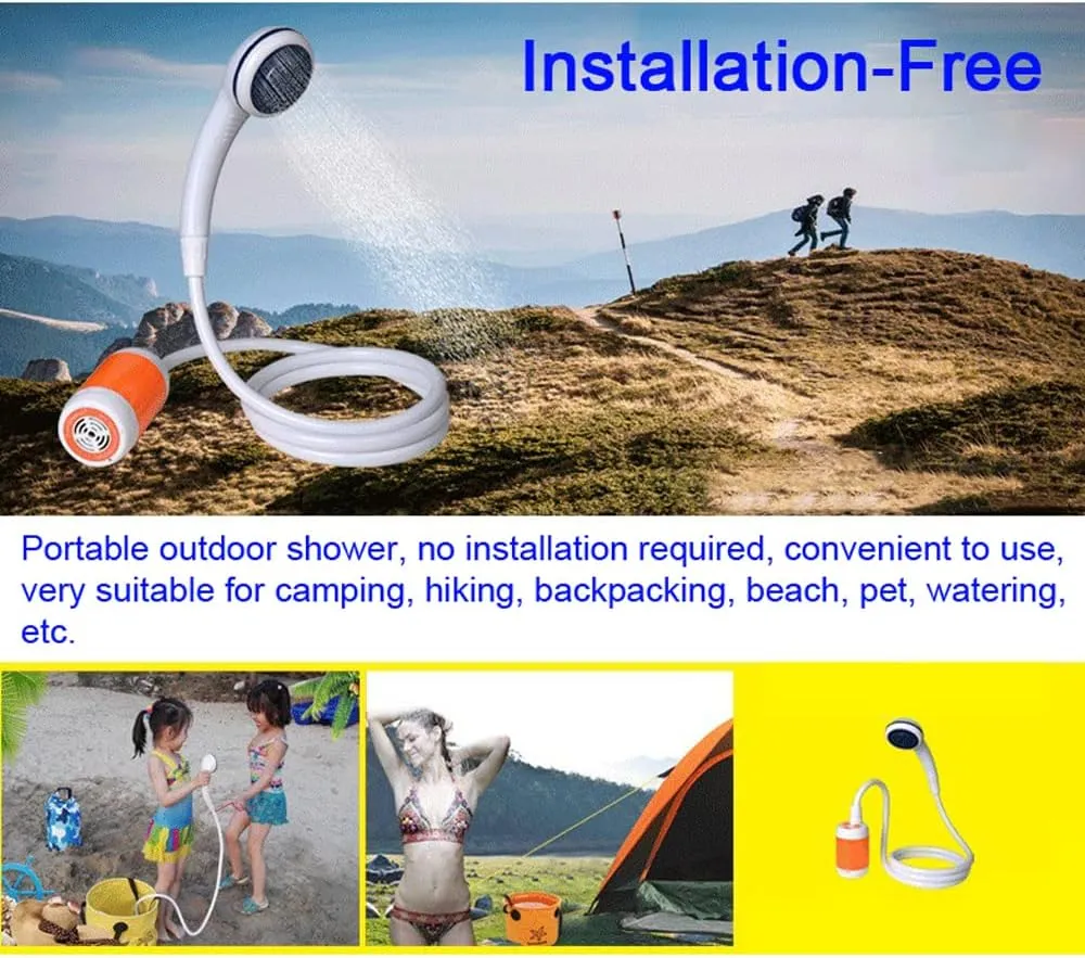 Cocoarm Camping Shower, Portable Showering Camping Shower Mobile Showering Electrical Rechargeable Bar for Pet Cleaning Beach Linen Hiking and Traveling Ipx7 5000 MAh