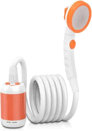 Cocoarm Camping Shower, Portable Showering Camping Shower Mobile Showering Electrical Rechargeable Bar for Pet Cleaning Beach Linen Hiking and Traveling Ipx7 5000 MAh