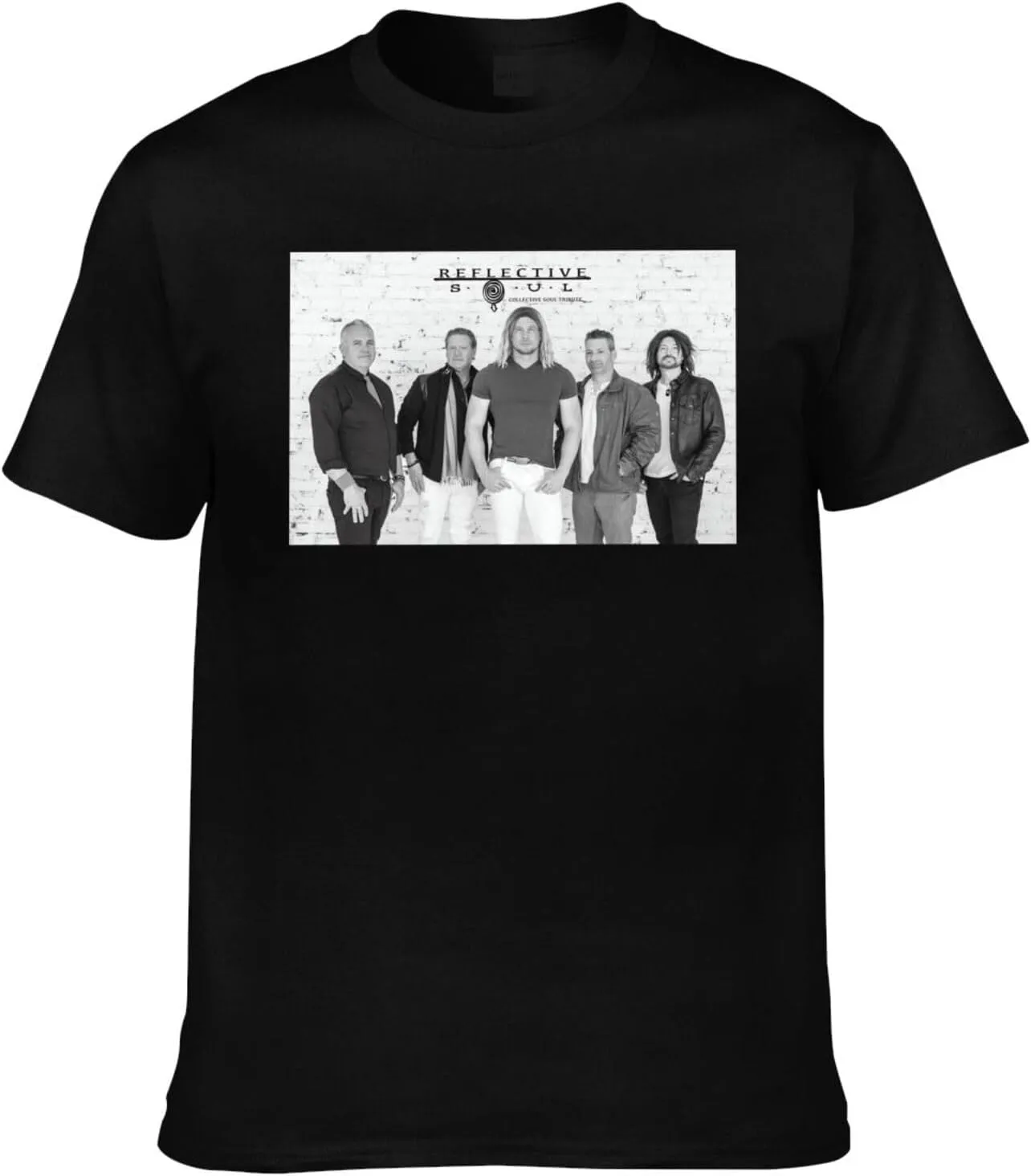 Collective Music Soul Shirt Men's Comfortable Casual Cotton Short-Sleeve Tshirt Cool Pattern Tees Top Black