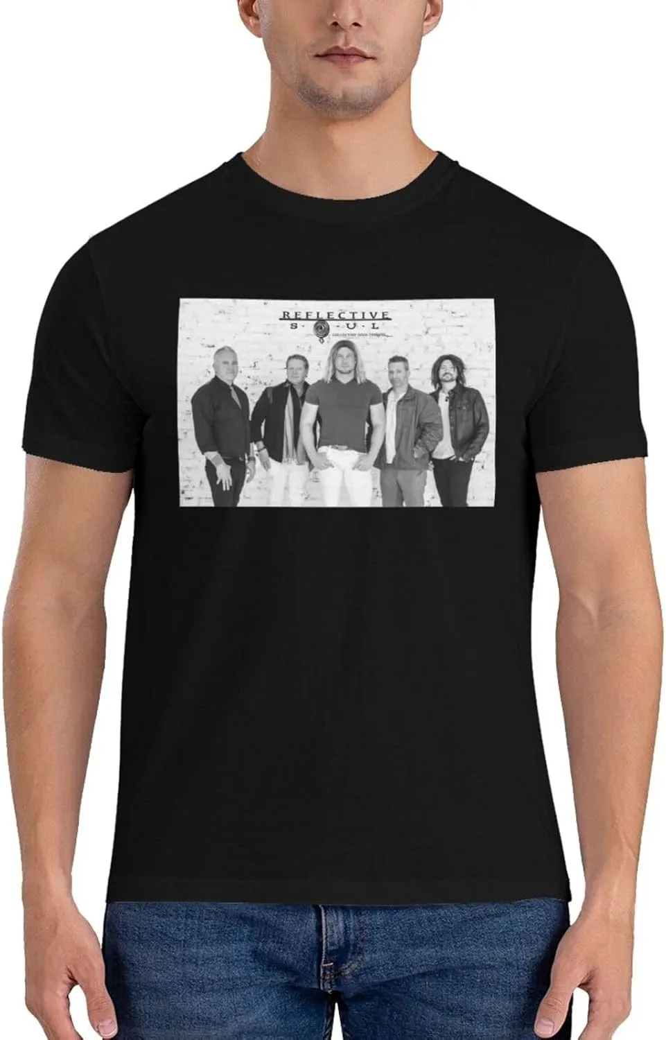 Collective Music Soul Shirt Men's Comfortable Casual Cotton Short-Sleeve Tshirt Cool Pattern Tees Top Black