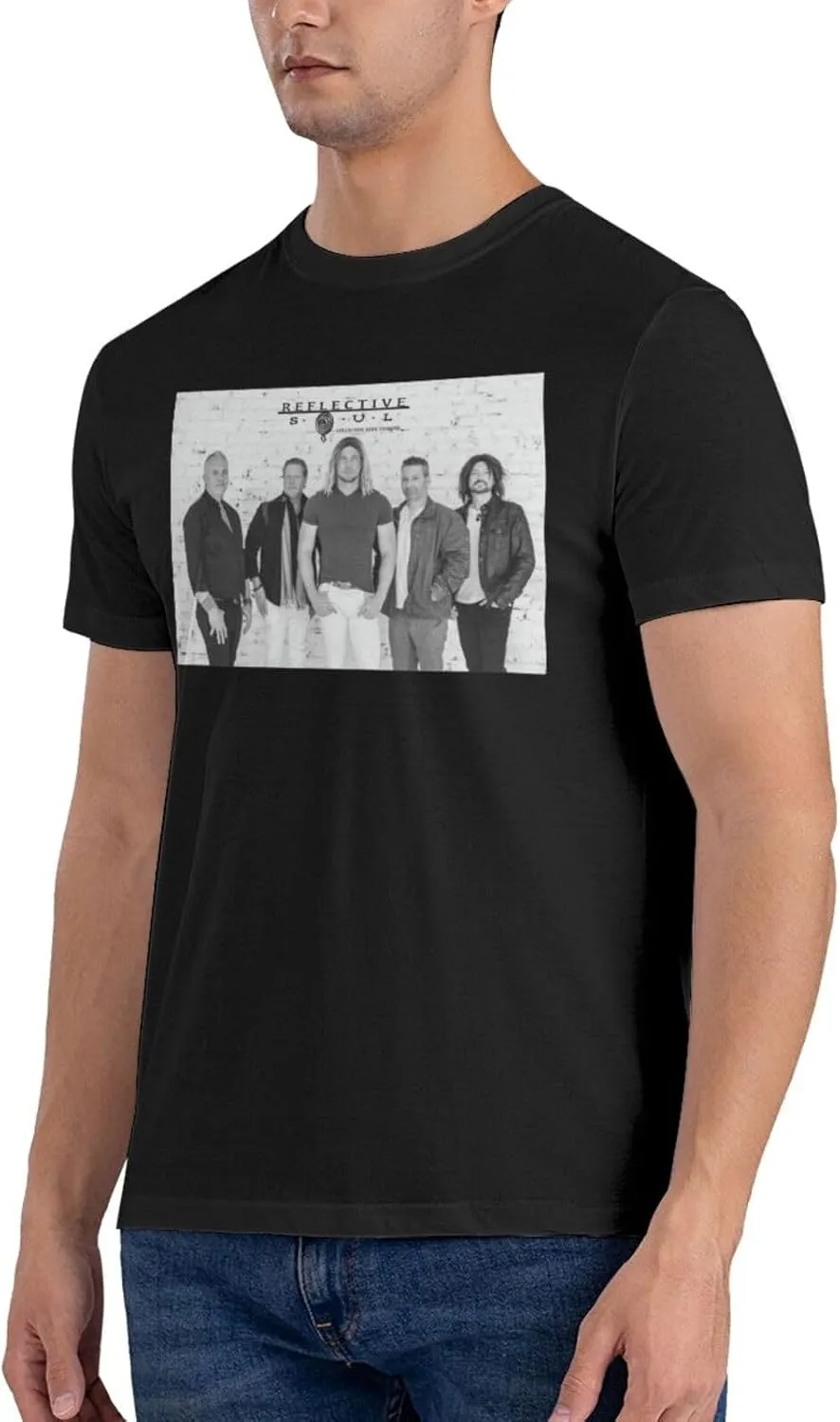 Collective Music Soul Shirt Men's Comfortable Casual Cotton Short-Sleeve Tshirt Cool Pattern Tees Top Black