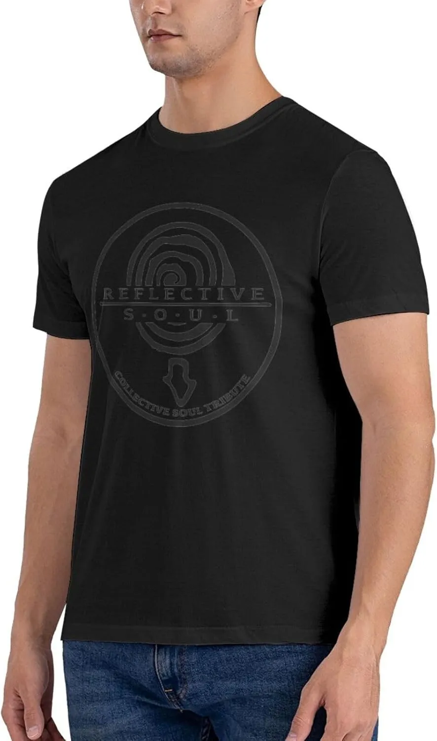 Collective Music Soul Shirt Men's Comfortable Casual Cotton Short-Sleeve Tshirt Cool Pattern Tees Top Black