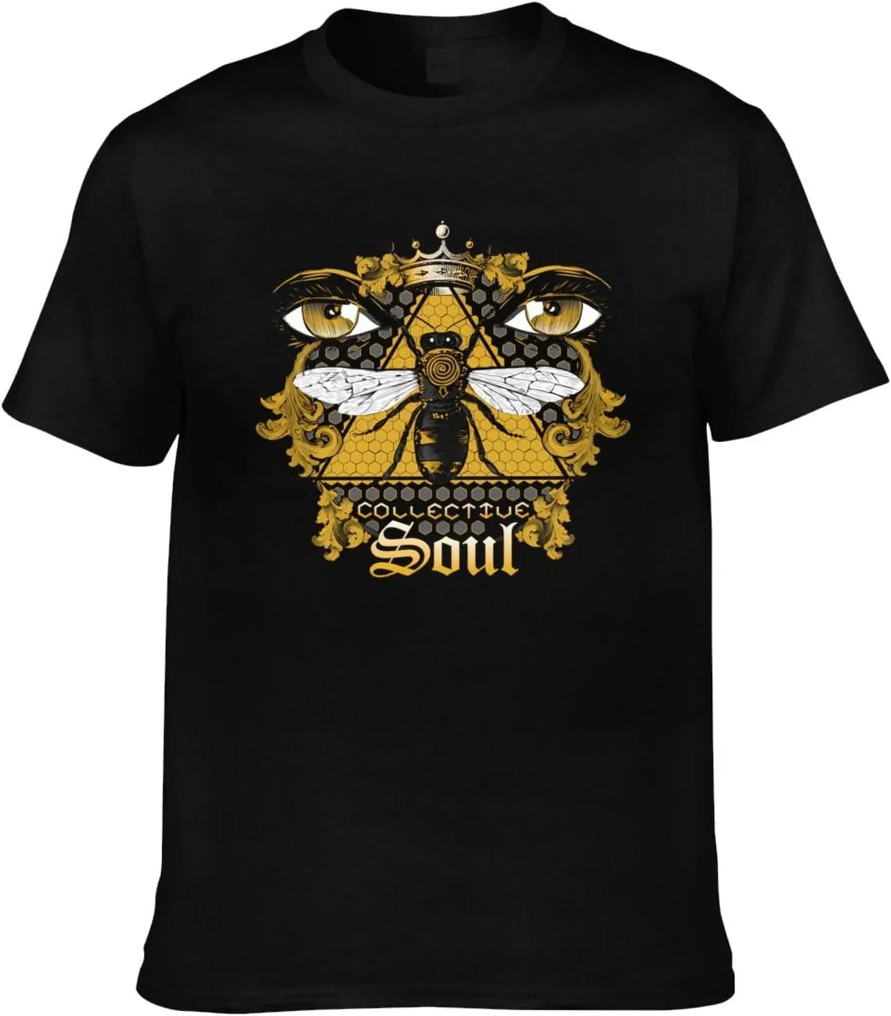 Collective Music Soul Shirt Men's Comfortable Casual Cotton Short-Sleeve Tshirt Cool Pattern Tees Top Black